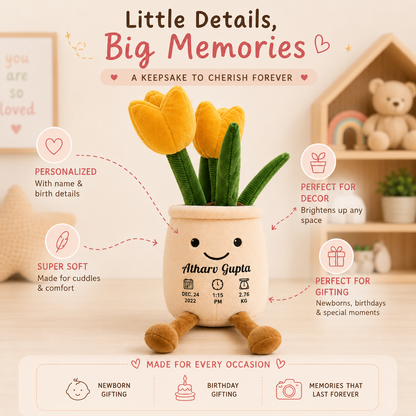 Personalized Flower Pot Plush
