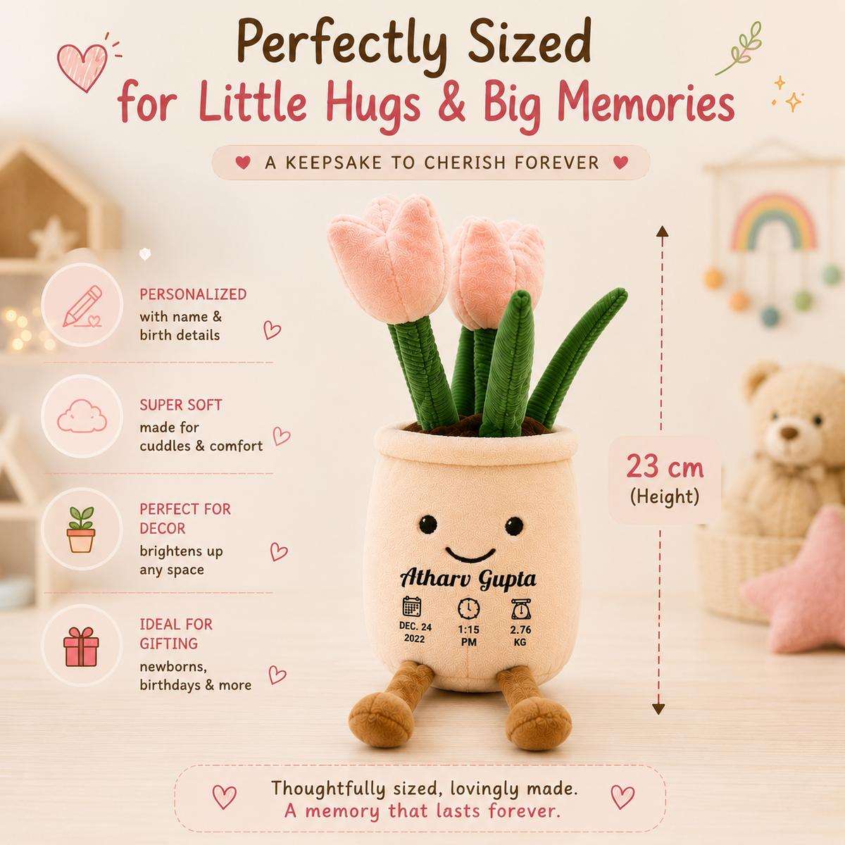 Personalized Flower Pot Plush